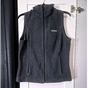 Columbia Sportswear Company Fleece Vest Dark Gray Full Zip Pockets Women's M